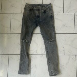 Men's Distressed Gray Jeans